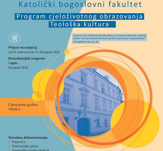 Počele prijave za program cjeloživotnog obrazovanja "Teološka kultura"